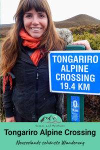 Farina steht am Startpunkt zum Tongariro Alpine Crossing.